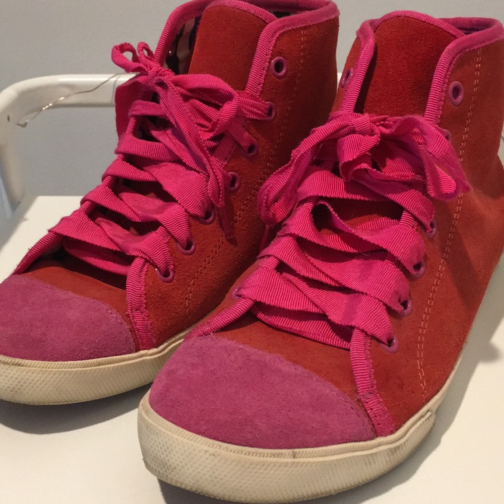 Red and Pink Kate Spade Sneakers Size 8